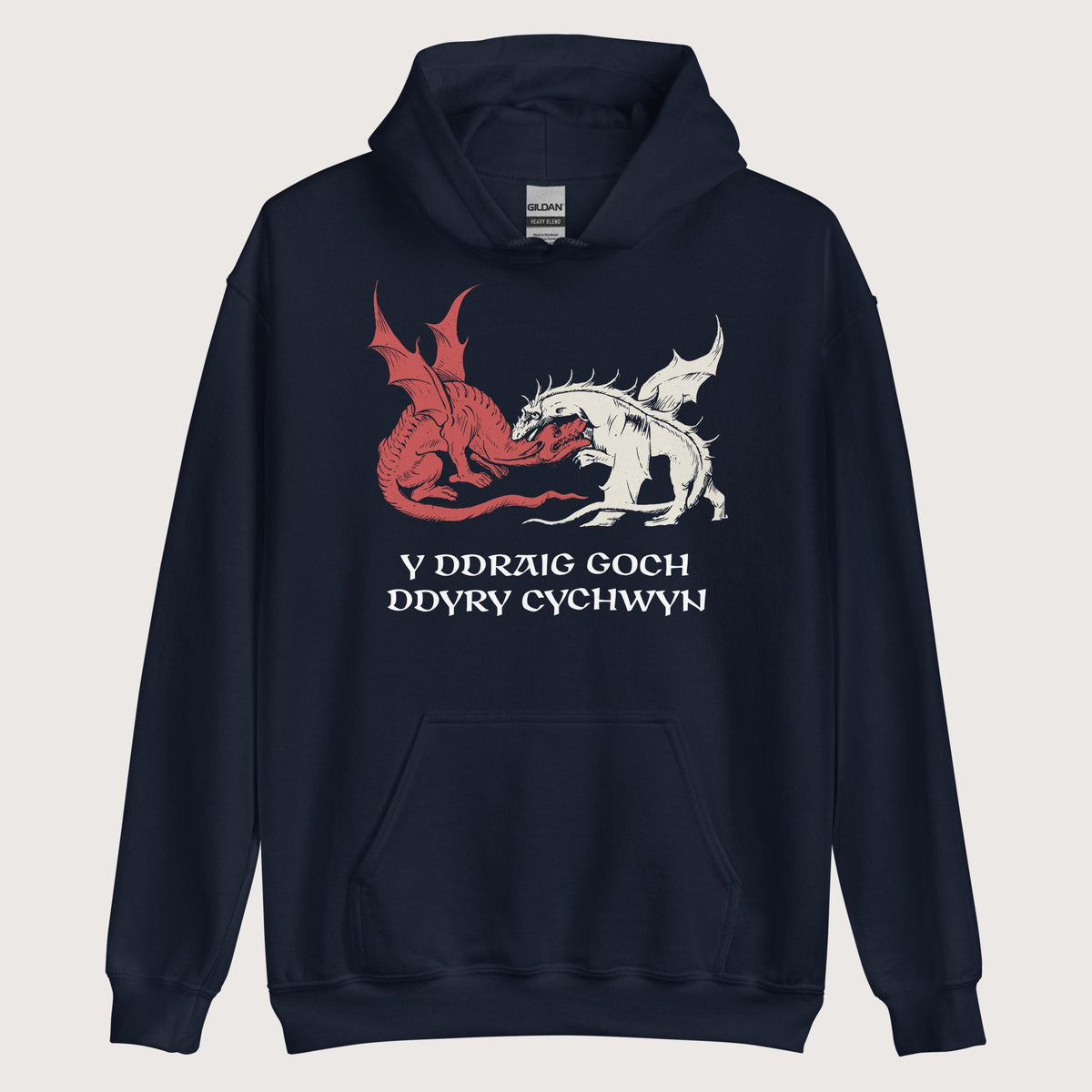 Navy Red Dragon Prophecy Hoodie - history buff gift by HistoHead