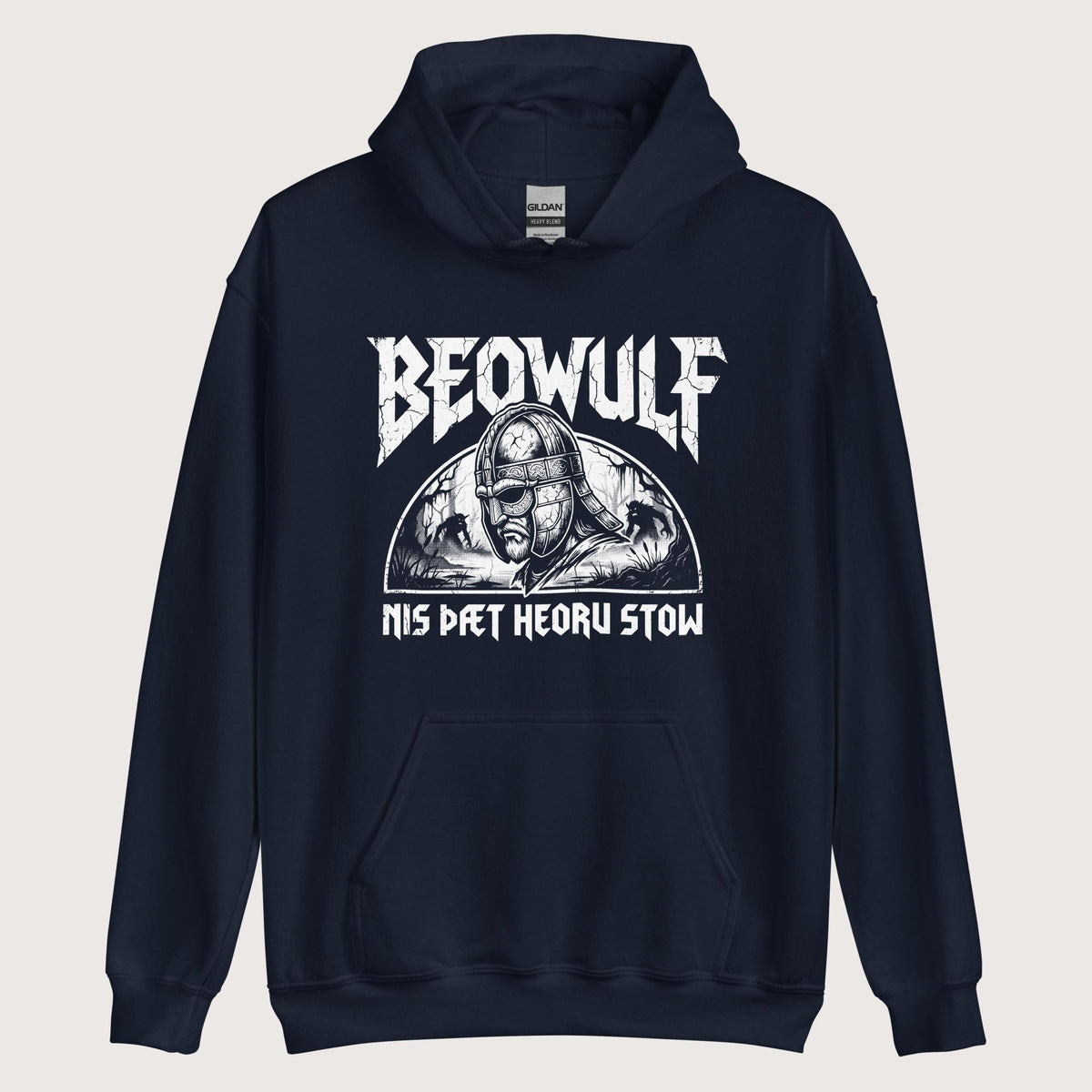 Navy Beowulf That Is No Pleasant Place Old English Hoodie - history buff gift by HistoHead