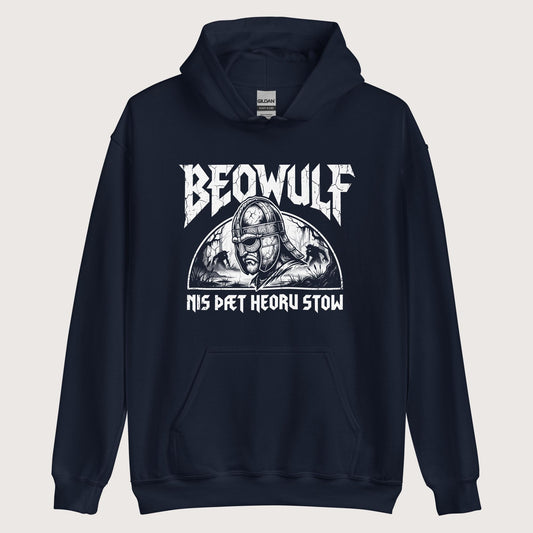 Navy Beowulf That Is No Pleasant Place Old English Hoodie - history buff gift by HistoHead