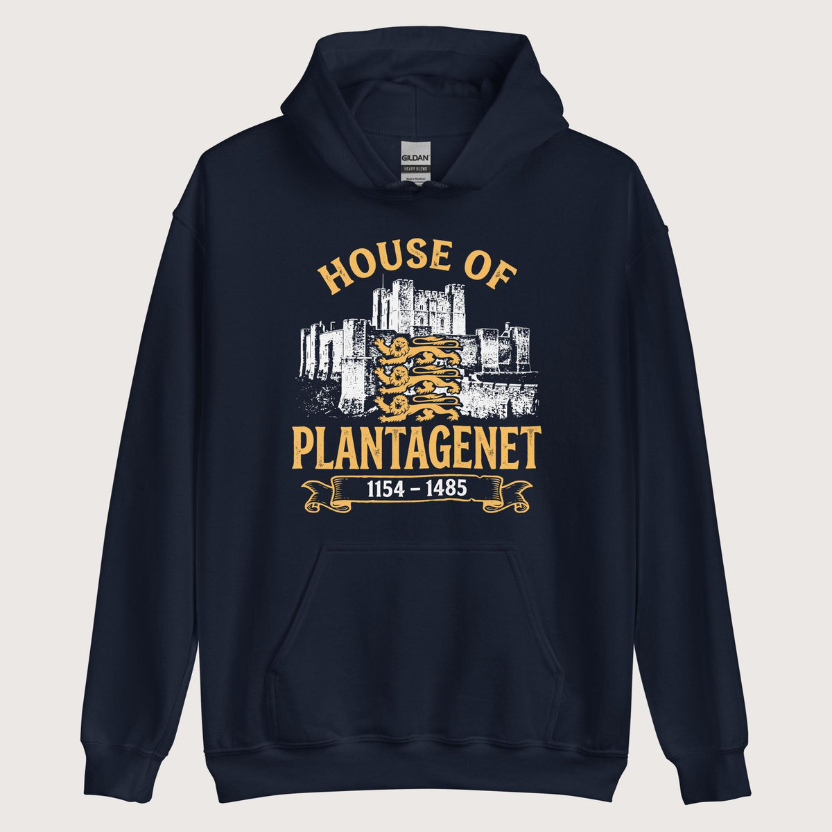 Navy House of Plantagenet Hoodie - history buff gift by HistoHead