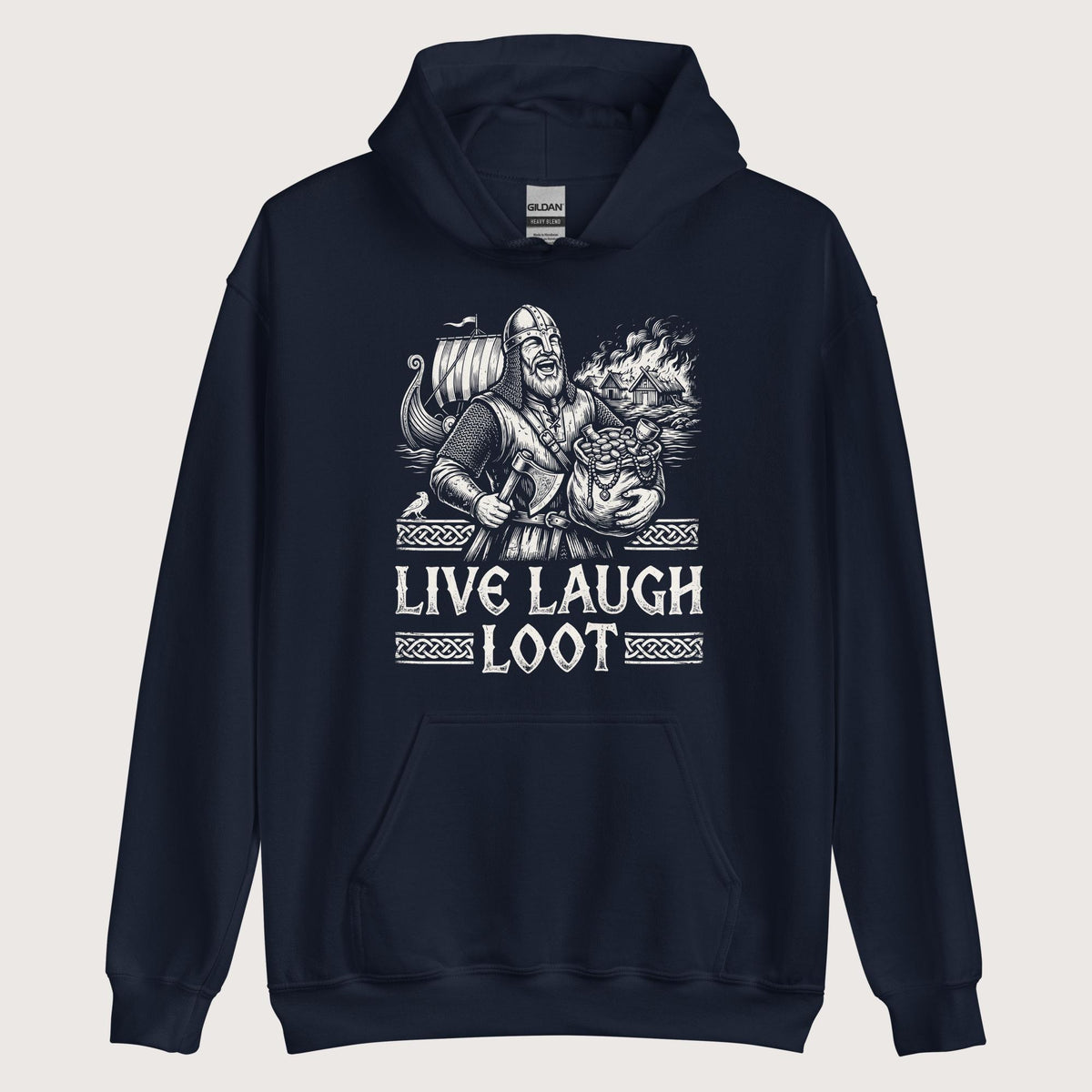 Navy Live Laugh Loot Hoodie - history buff gift by HistoHead