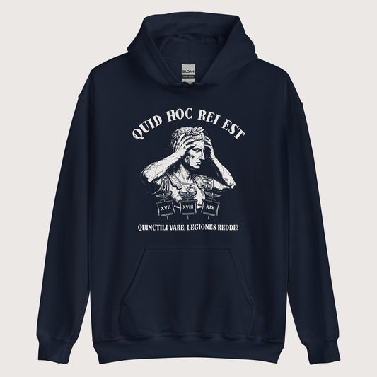 Navy Augustus What the Hell Is This Latin Hoodie - history buff gift by HistoHead