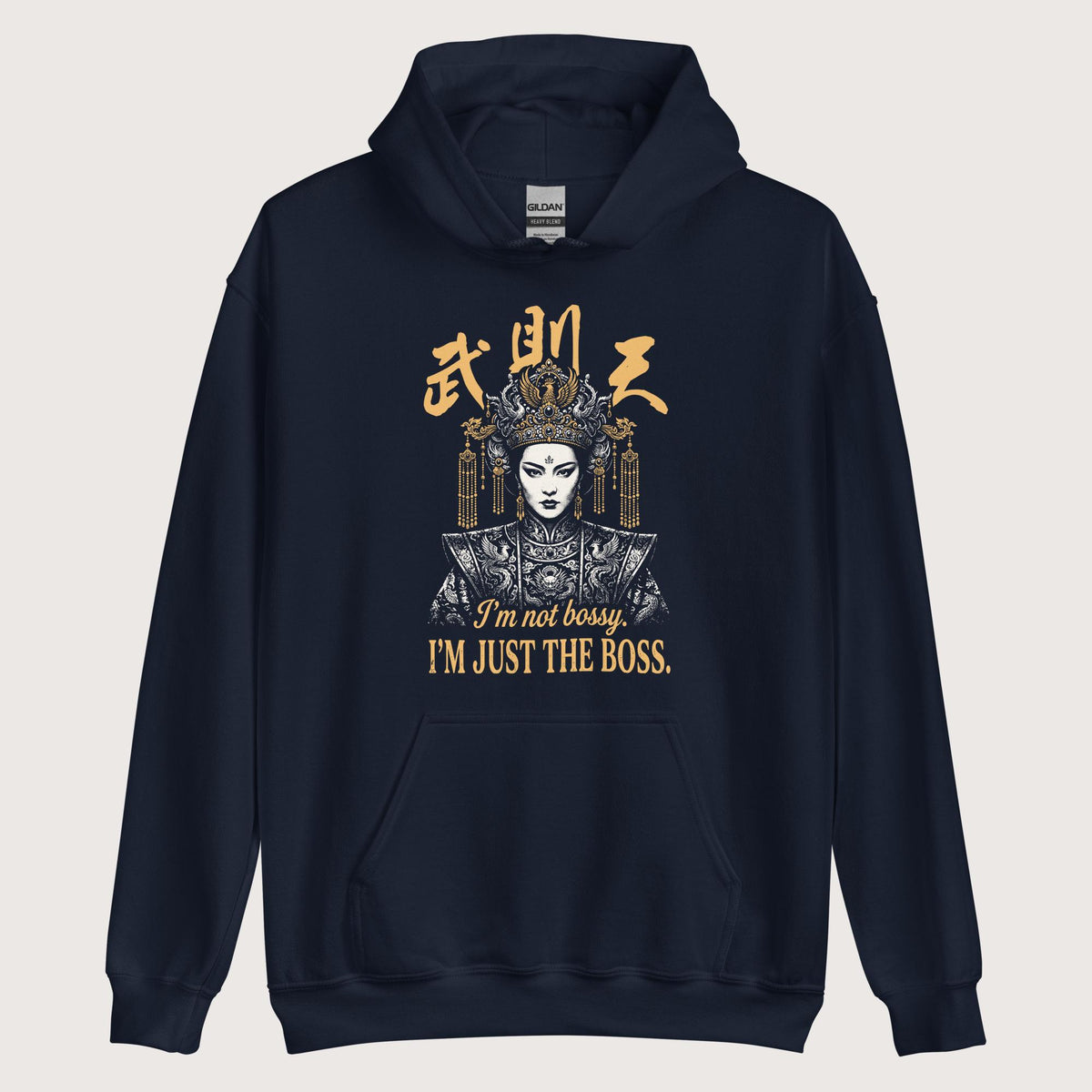 Navy Wu Zetian I'm Not Bossy Hoodie - history buff gift by HistoHead