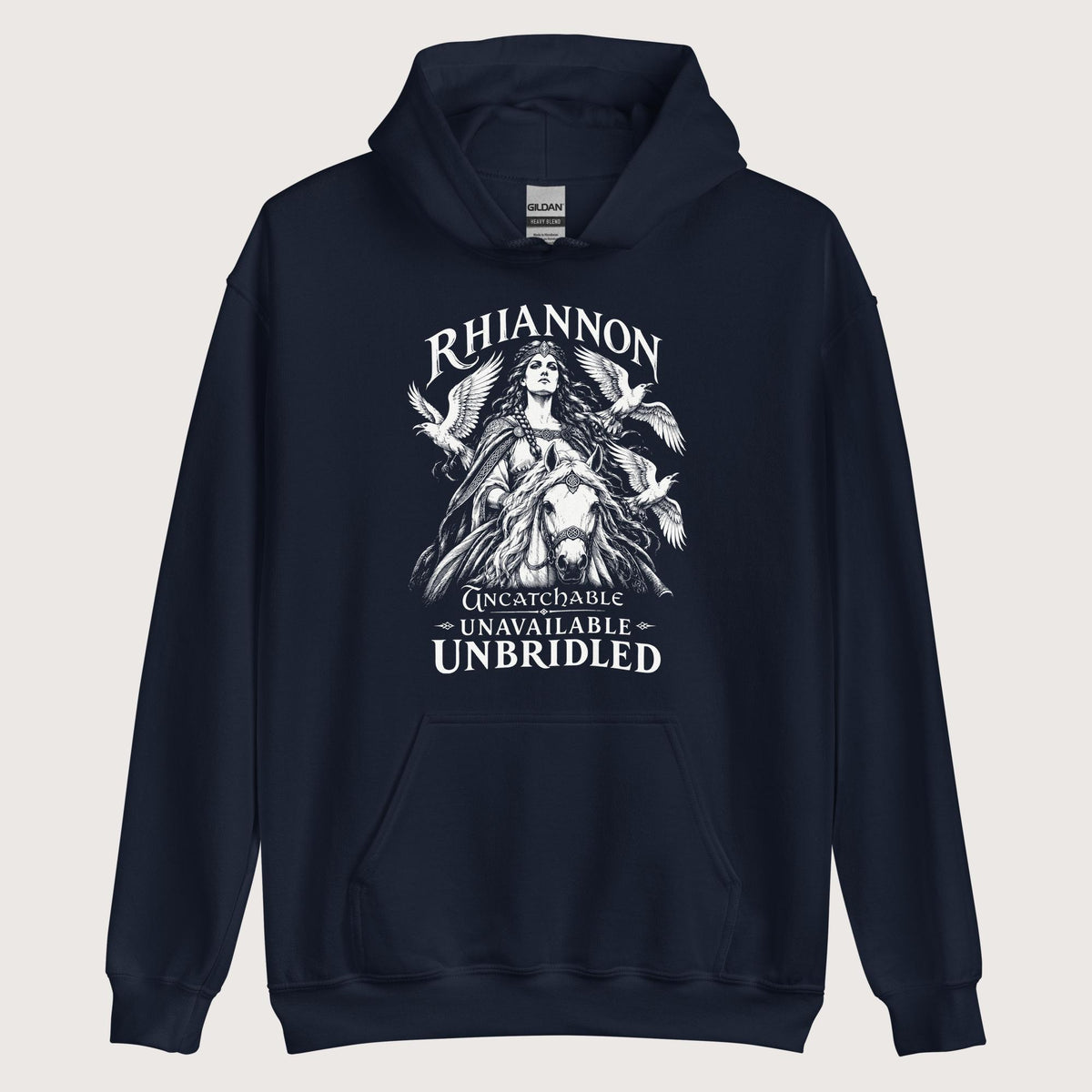 Navy Rhiannon Uncatchable Unavailable Unbridled Hoodie - history buff gift by HistoHead