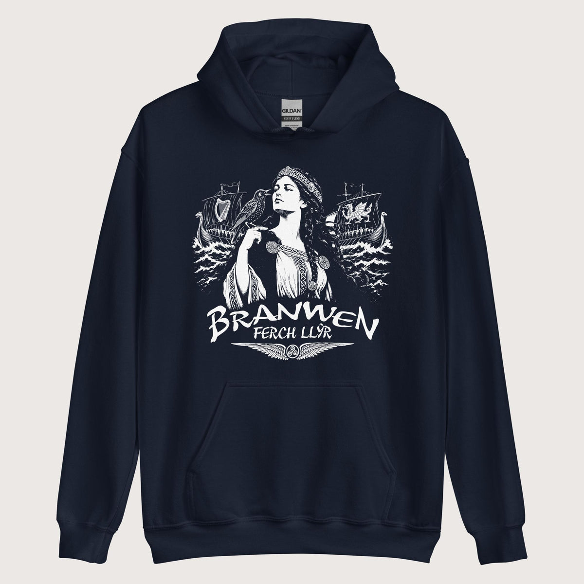 Navy Branwen ferch Llŷr Hoodie - history buff gift by HistoHead