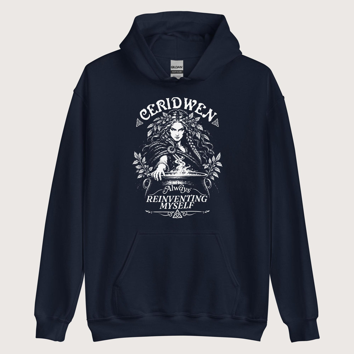 Navy Ceridwen Always Reinventing Myself Hoodie - history buff gift by HistoHead