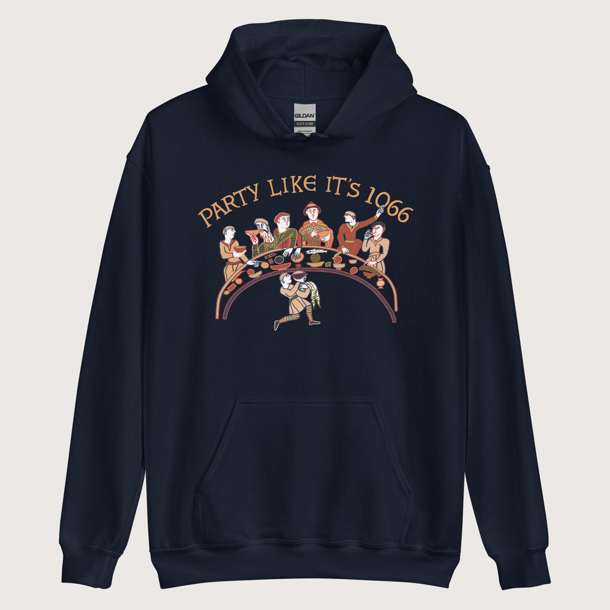 Navy Bayeux Tapestry Party Like It's 1066 Hoodie - history buff gift by HistoHead