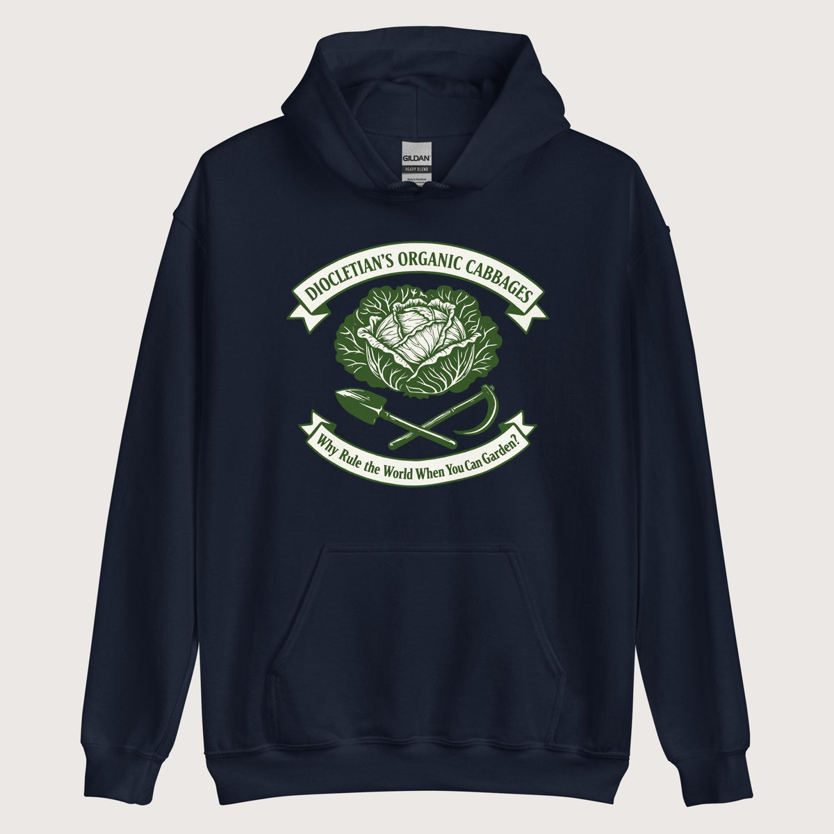 Navy Diocletian's Cabbage Hoodie - history buff gift by HistoHead