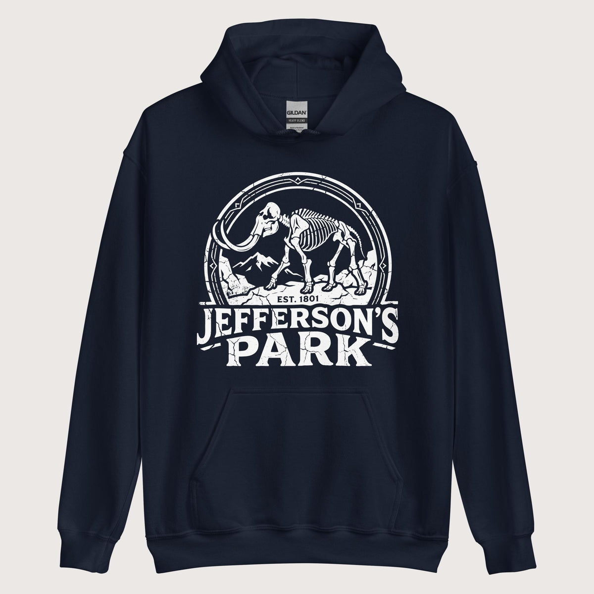 Navy Jefferson's Park Hoodie - history buff gift by HistoHead