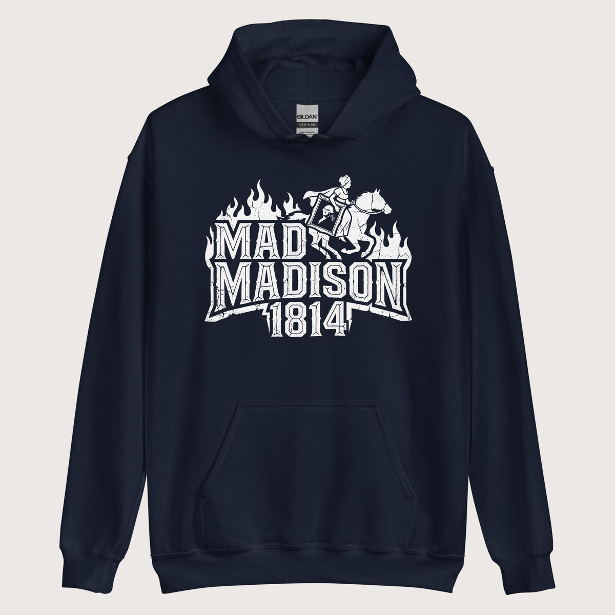 Navy Mad Madison Hoodie - history buff gift by HistoHead