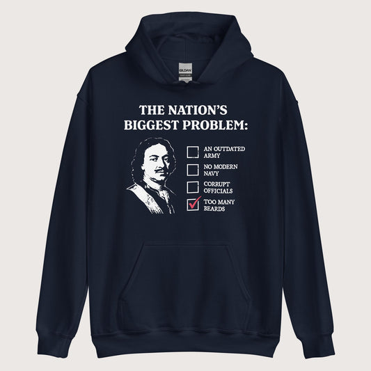 Navy Peter the Great's Beard Tax Hoodie - history buff gift by HistoHead