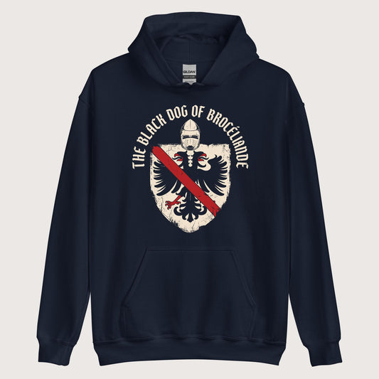 Navy Du Guesclin The Black Dog of Brocéliande Hoodie - history buff gift by HistoHead