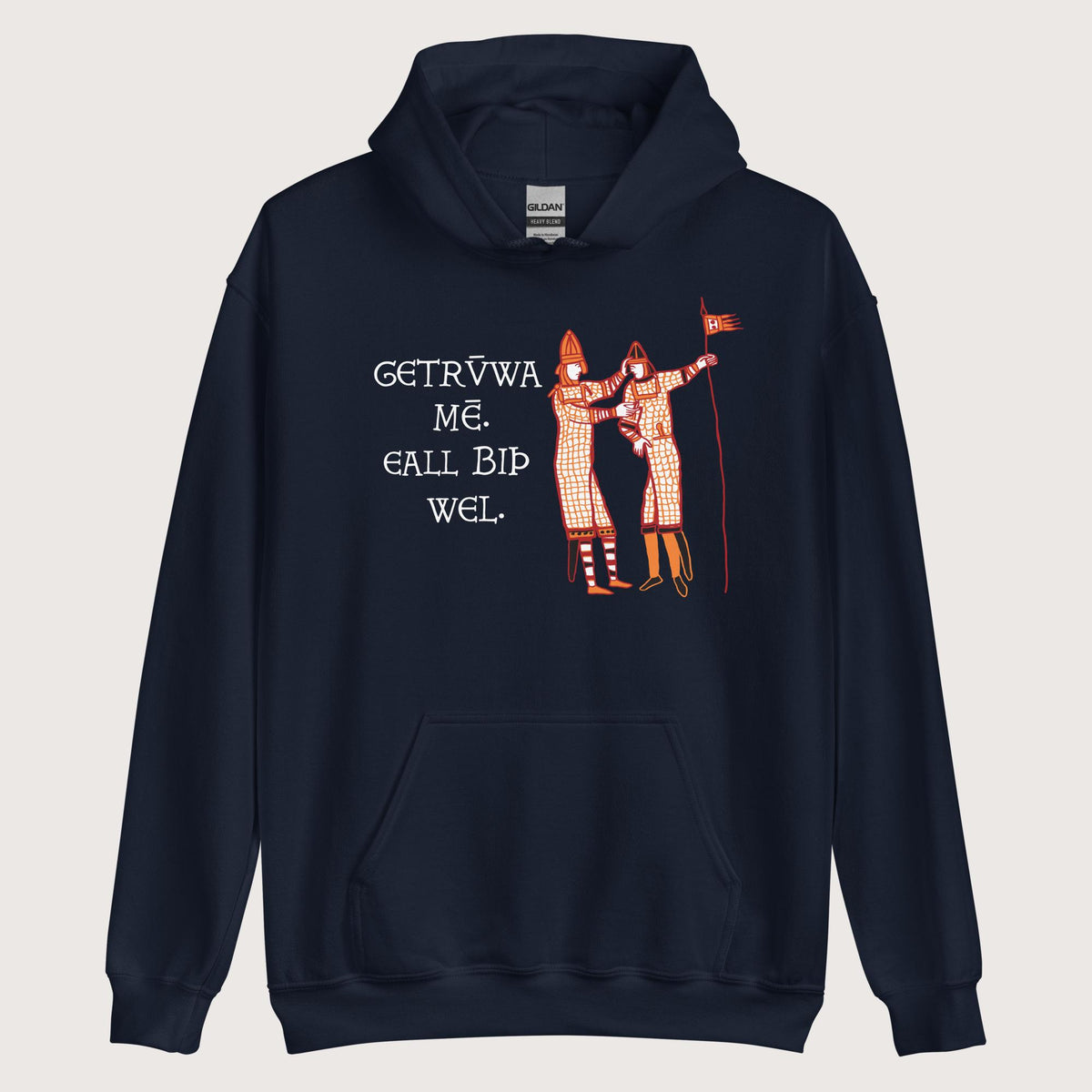 Navy Bayeux Tapestry Trust Me Everything Will Be Fine Old English Hoodie - history buff gift by HistoHead