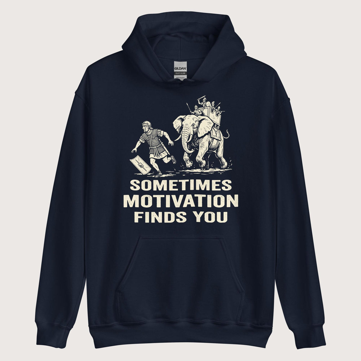 Navy Motivation Finds You War Elephant Edition Hoodie - history buff gift by HistoHead