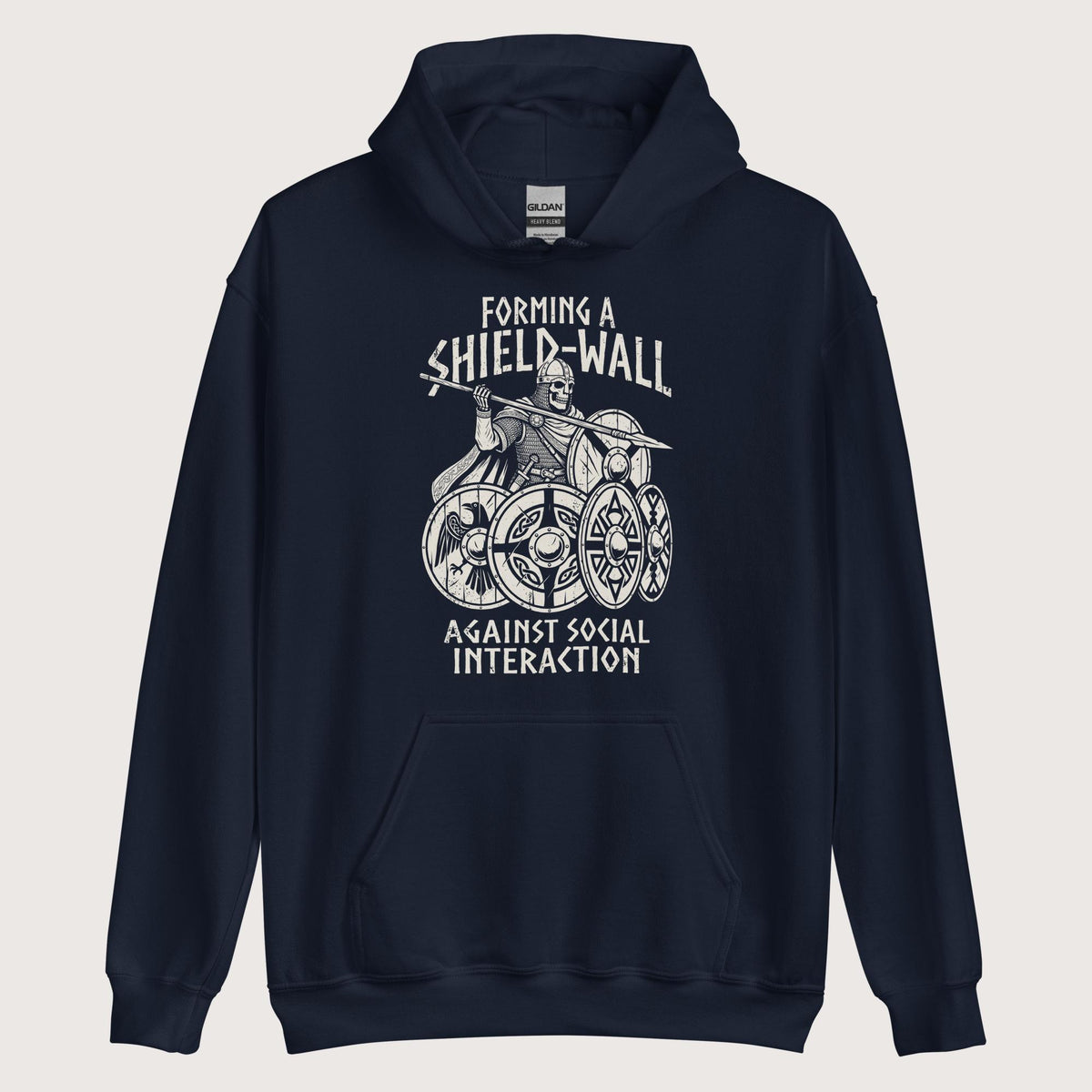 Navy Shieldwall Against Social Interaction Hoodie - history buff gift by HistoHead