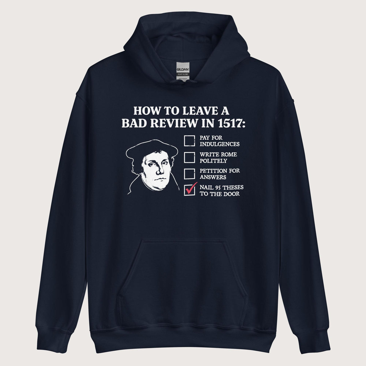 Navy Martin Luther's Conflict Resolution Hoodie - history buff gift by HistoHead