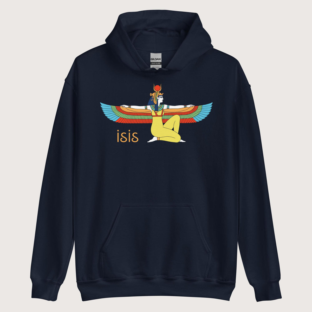 Navy Egyptian Goddess Isis Hoodie - history buff gift by HistoHead