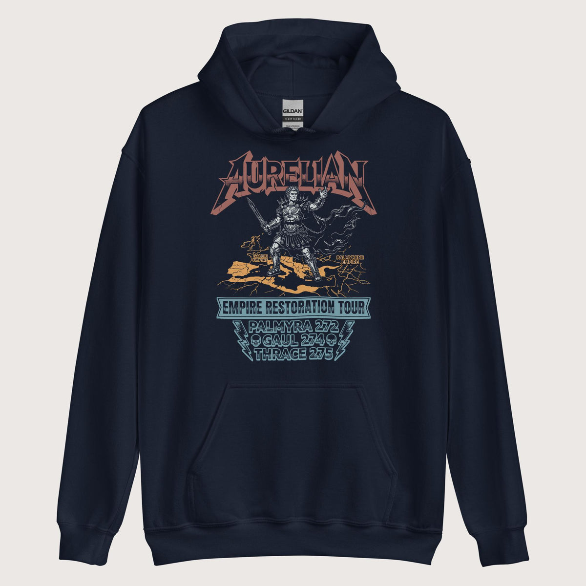 Navy Aurelian Empire Restoration Tour Hoodie - history buff gift by HistoHead