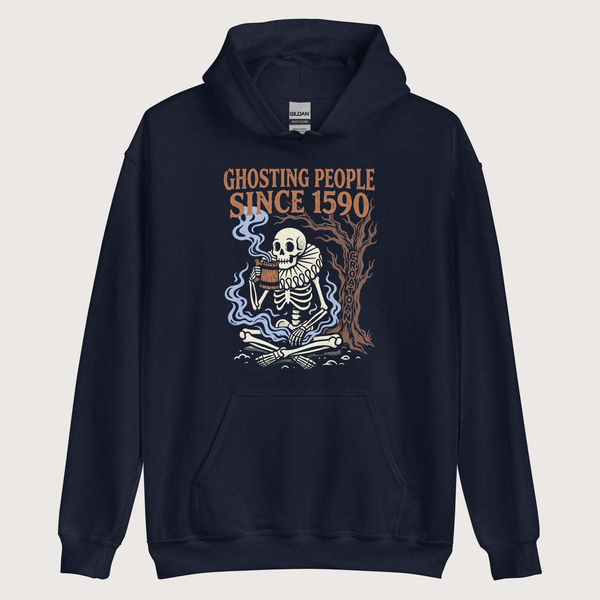 Navy Roanoke Colony Ghosting Since 1590 Hoodie - history buff gift by HistoHead