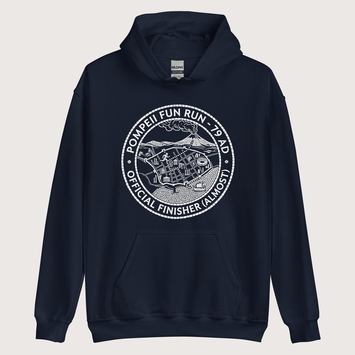 Navy Pompeii Fun Run Official Finisher Hoodie - history buff gift by HistoHead