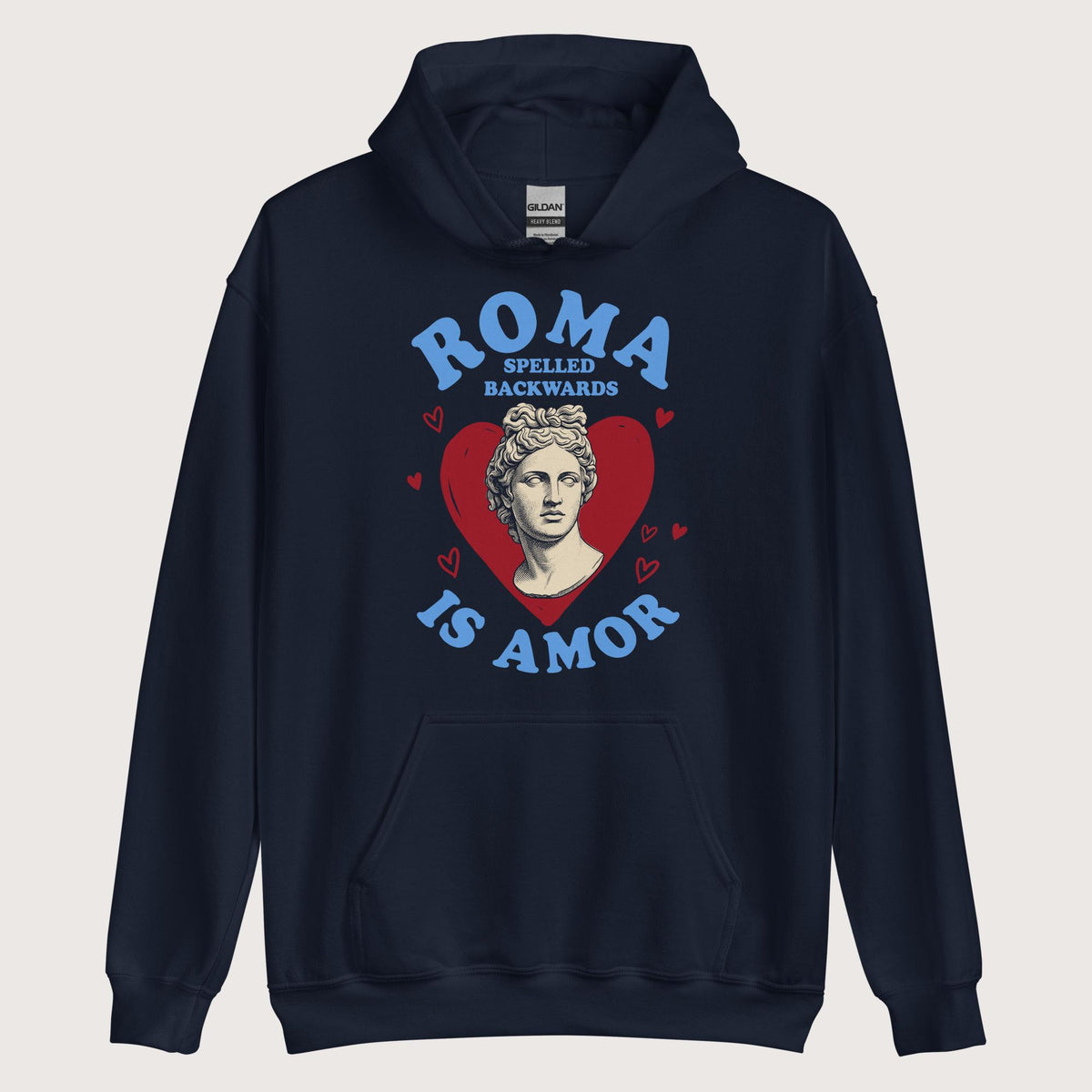Navy Roma Spelled Backwards Is Amor Hoodie - history buff gift by HistoHead