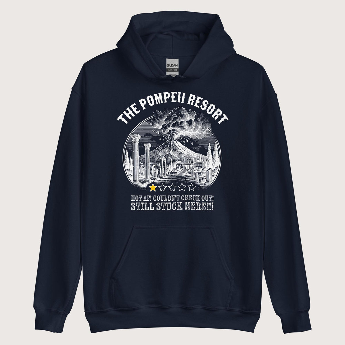 Navy The Pompeii Resort Review Hoodie - history buff gift by HistoHead