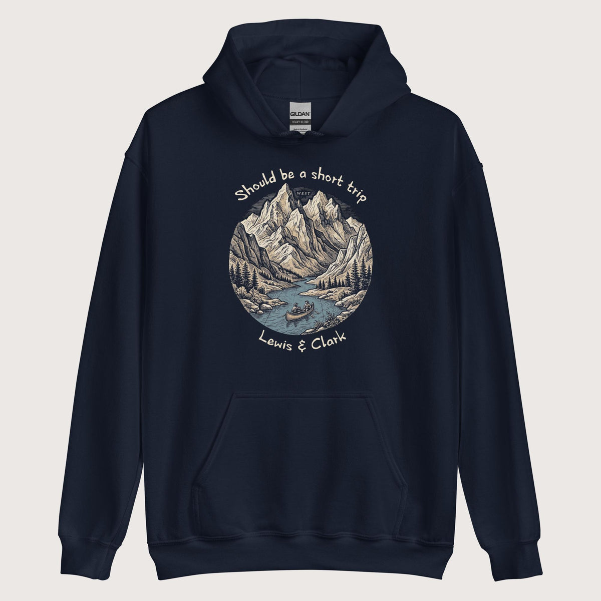 Navy Lewis & Clark Short Trip Hoodie - history buff gift by HistoHead