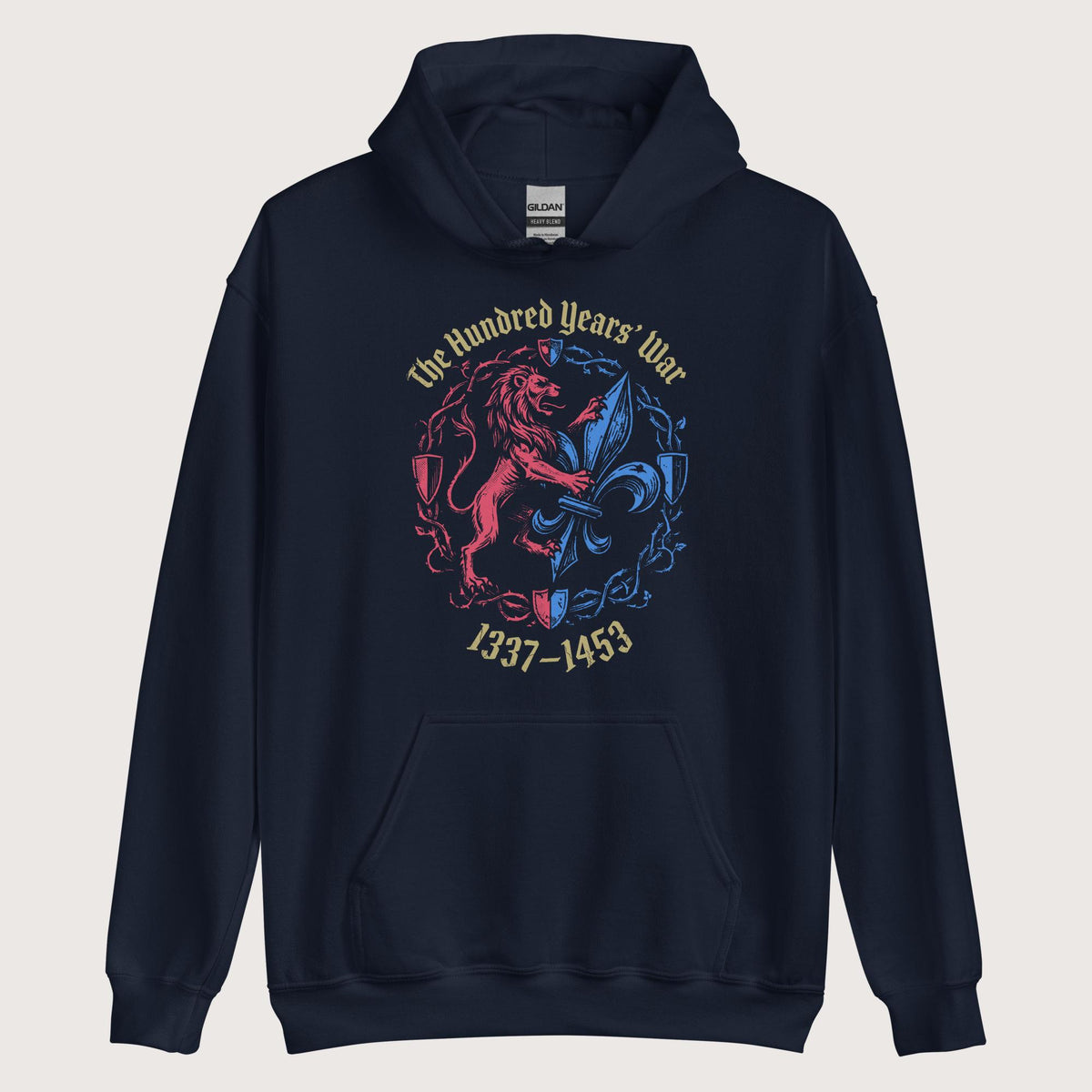 Navy The Hundred Years' War Hoodie - history buff gift by HistoHead