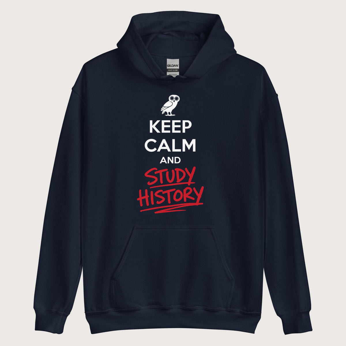 Navy Keep Calm and Study History Hoodie - history buff gift by HistoHead