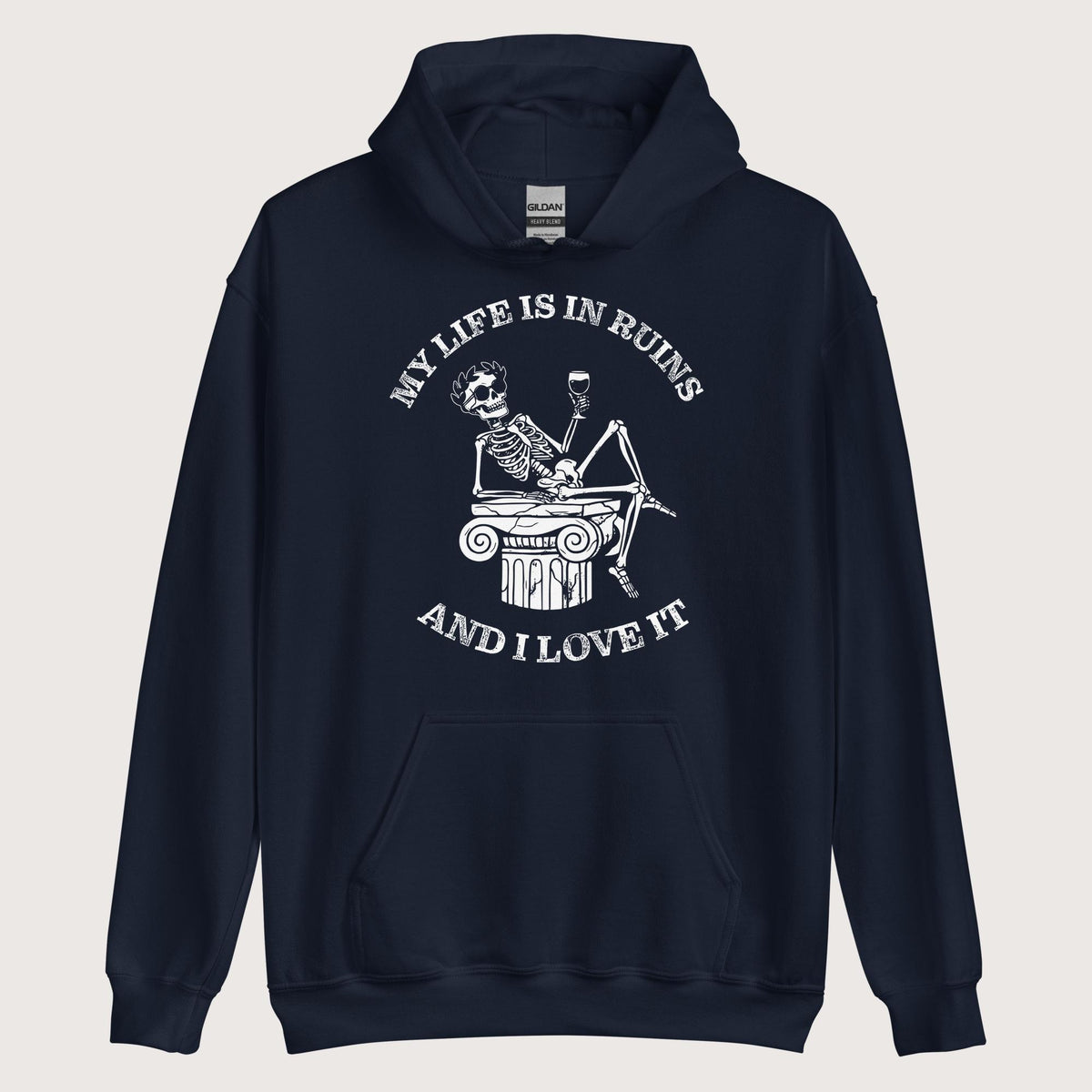 Navy My Life is in Ruins Hoodie - history buff gift by HistoHead