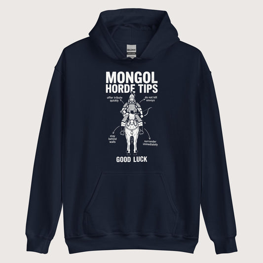 Navy Mongol Horde Tips Hoodie - history buff gift by HistoHead