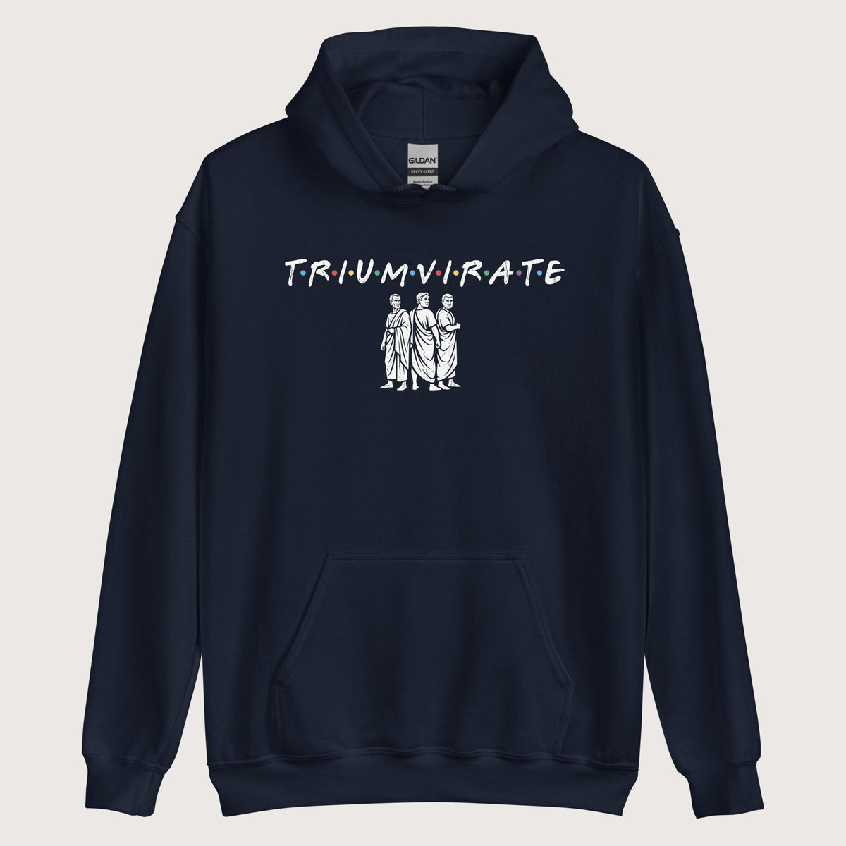 Navy First Triumvirate Hoodie - history buff gift by HistoHead