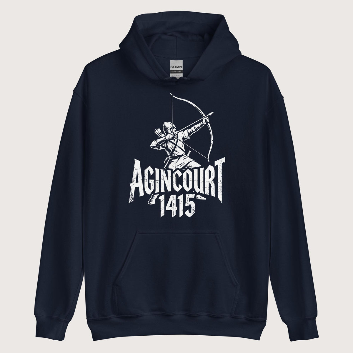 Navy Agincourt 1415 Longbowman Hoodie - history buff gift by HistoHead