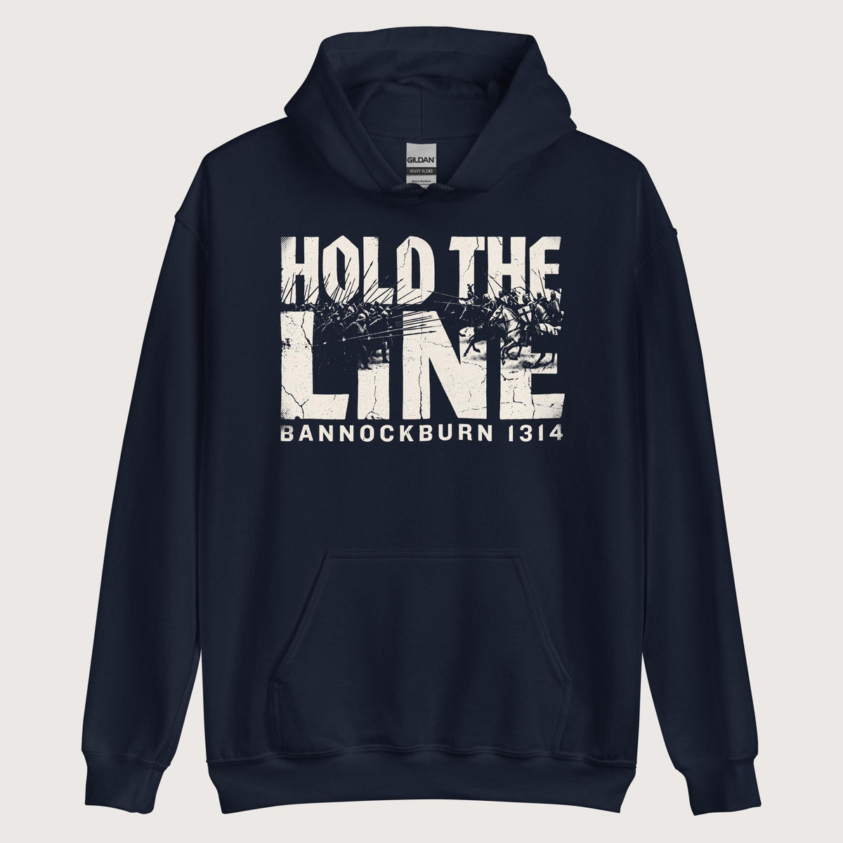 Navy Hold The Line Bannockburn 1314 Hoodie - history buff gift by HistoHead