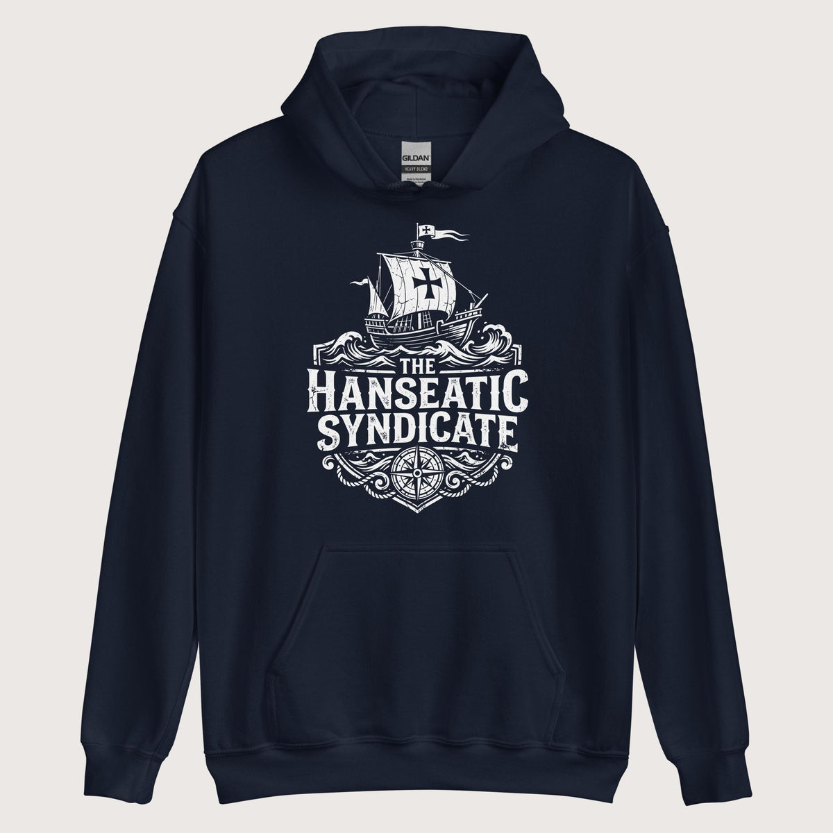 Navy The Hanseatic Syndicate Hoodie - history buff gift by HistoHead