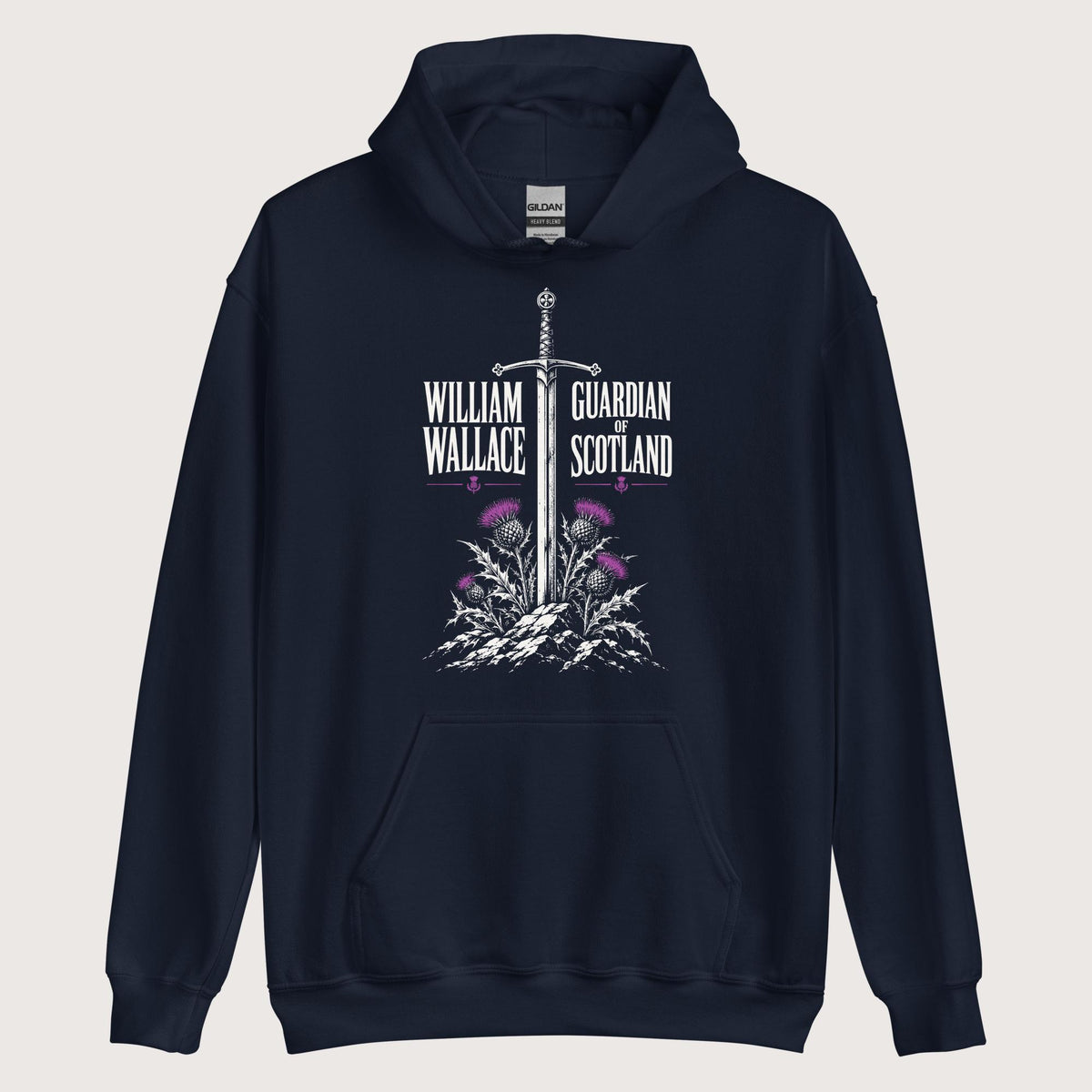 Navy William Wallace Hoodie - history buff gift by HistoHead