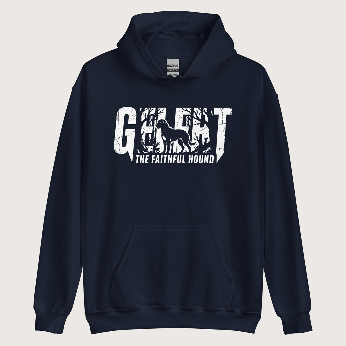 Navy Gelert The Faithful Hound Hoodie - history buff gift by HistoHead