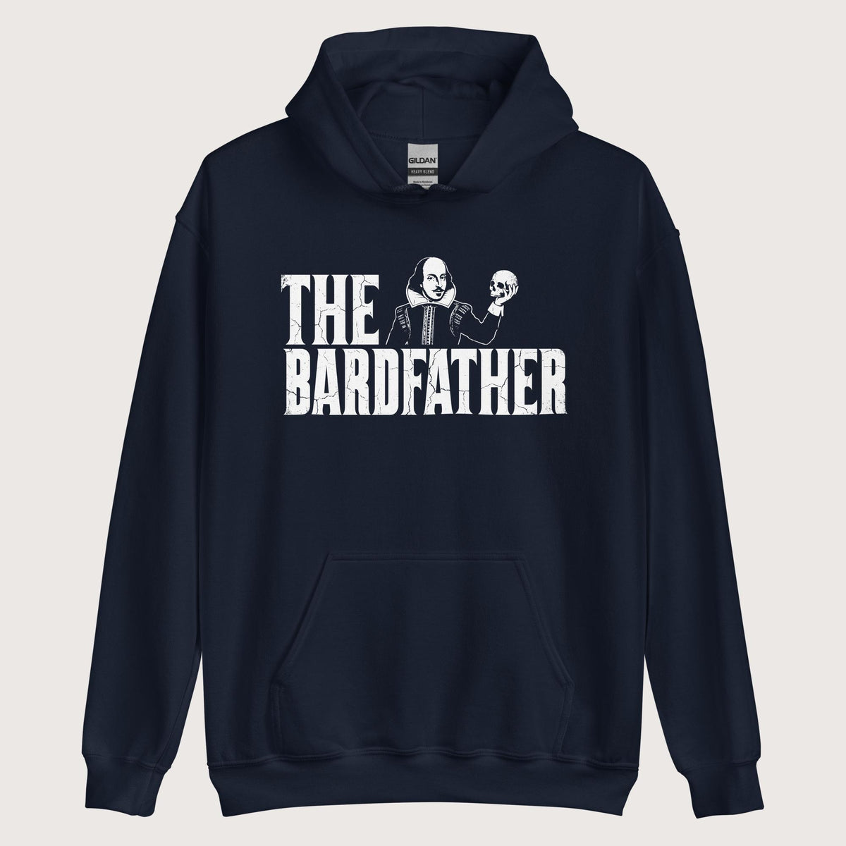 Navy Shakespeare The Bardfather Hoodie - history buff gift by HistoHead