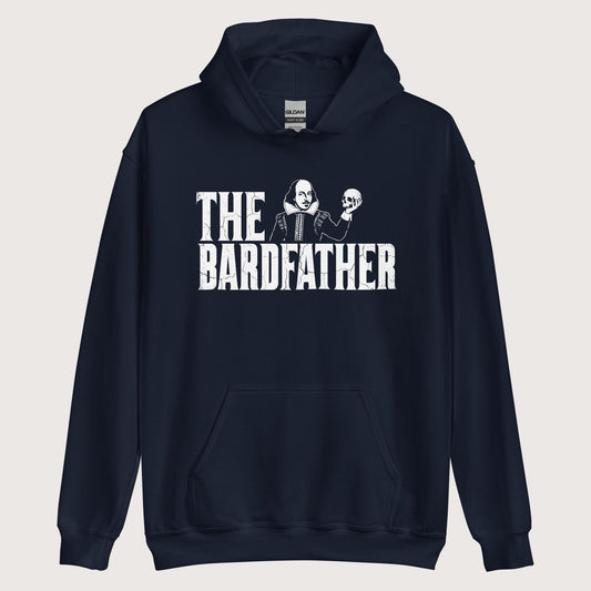 Navy Shakespeare The Bardfather Hoodie - history buff gift by HistoHead