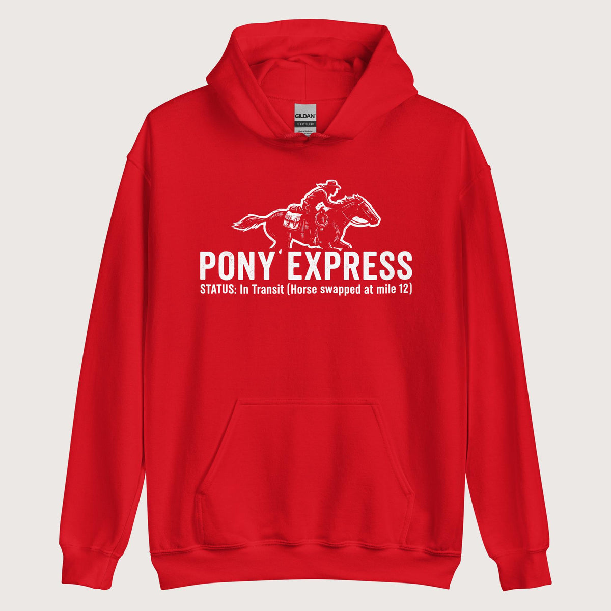 Red Pony Express Hoodie - history buff gift by HistoHead