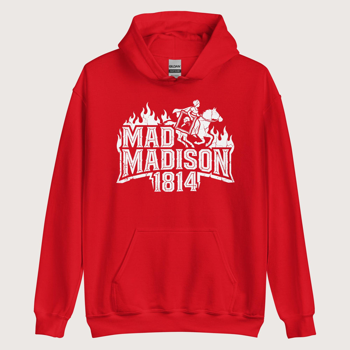 Red Mad Madison Hoodie - history buff gift by HistoHead