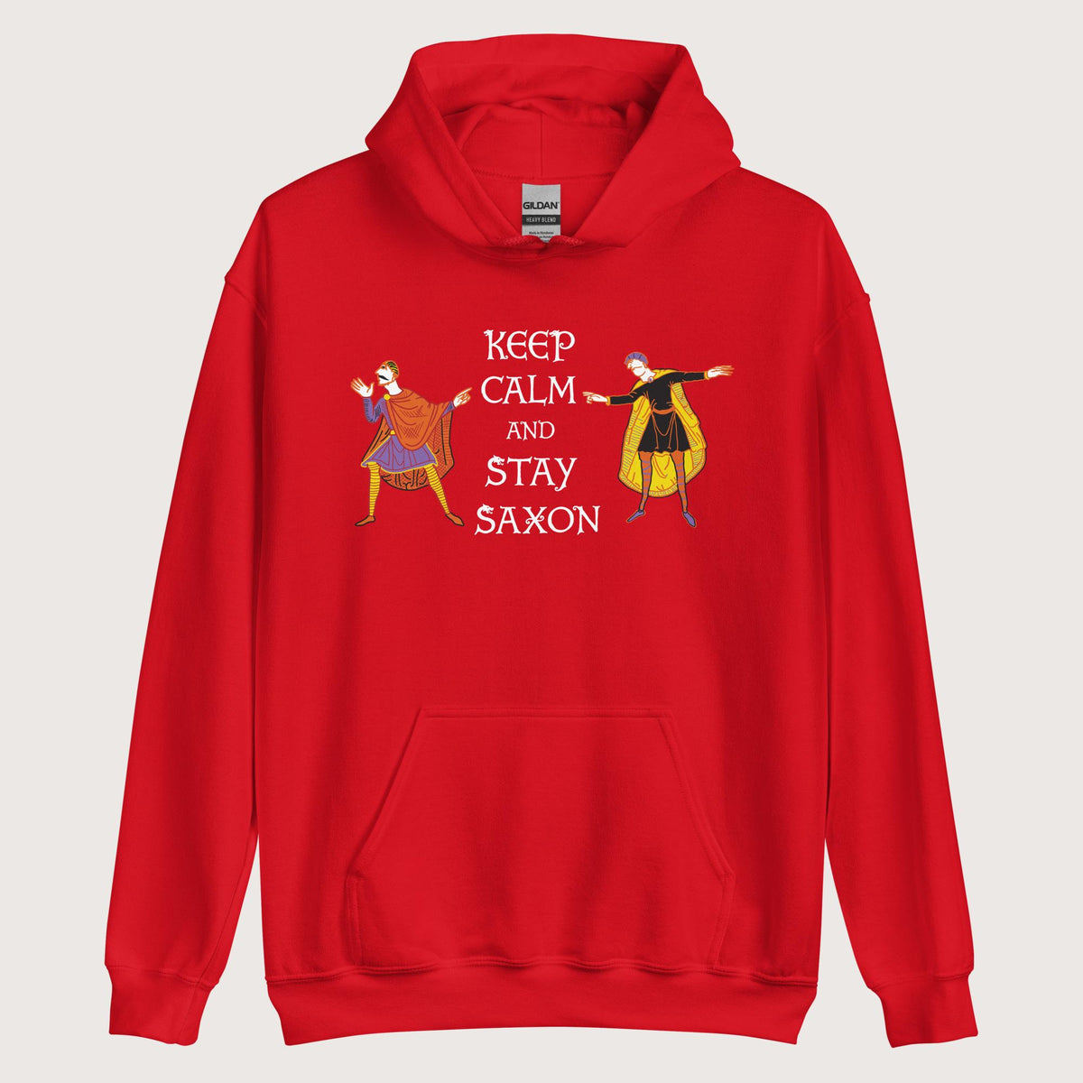 Red Harold Godwinson Keep Calm and Stay Saxon Hoodie - history buff gift by HistoHead