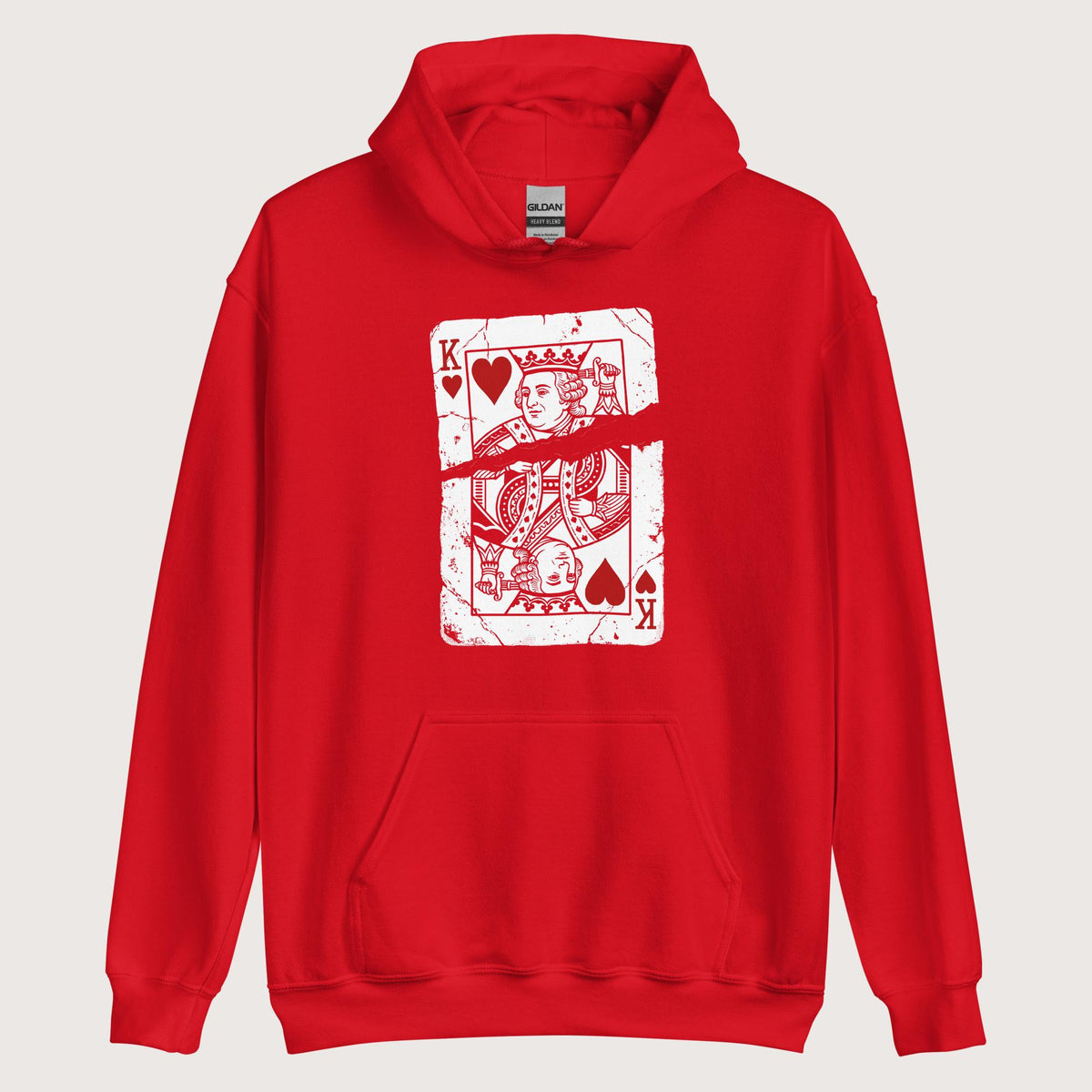 Red Louis XVI Playing Card Hoodie - history buff gift by HistoHead
