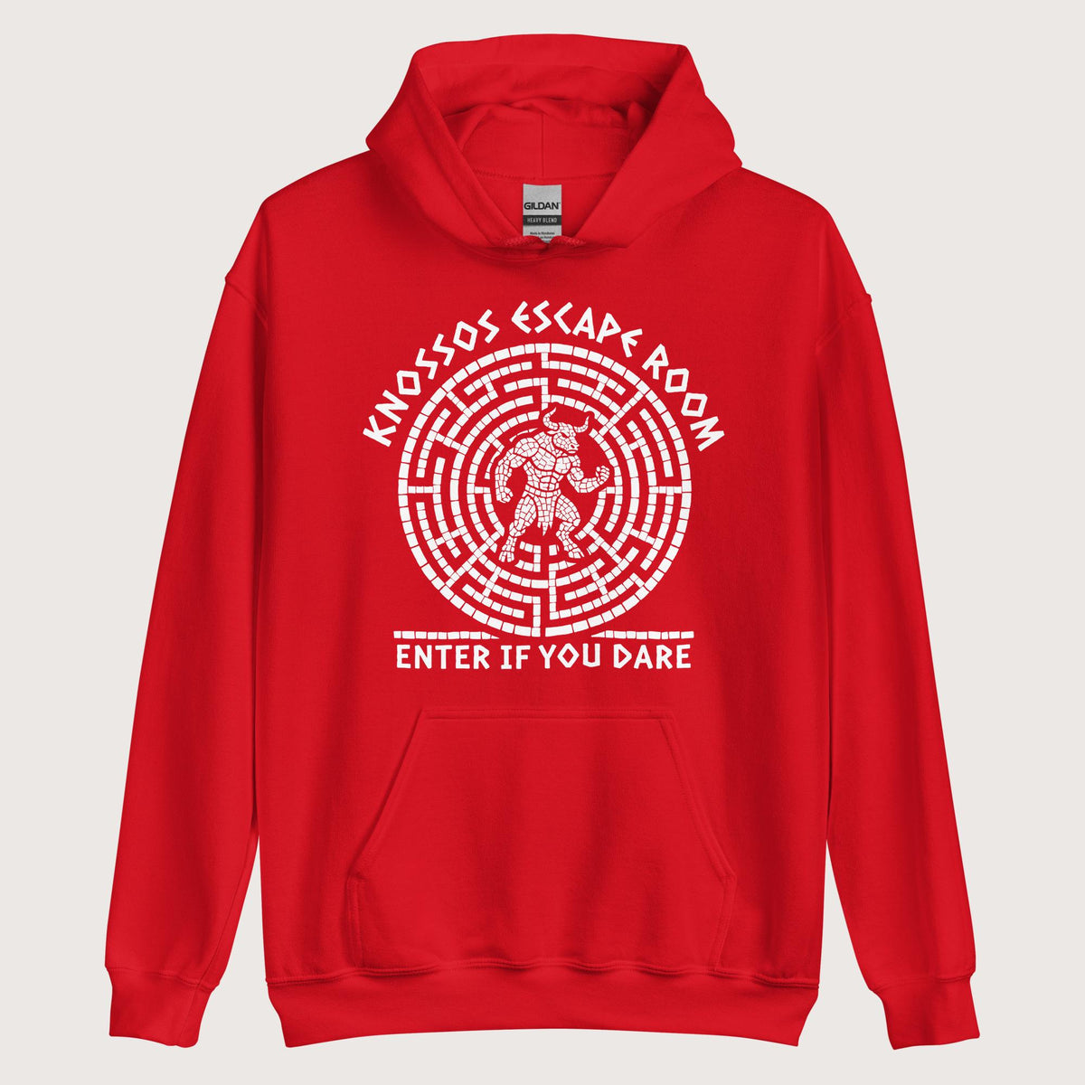 Red Knossos Escape Room Enter If You Dare Hoodie - history buff gift by HistoHead