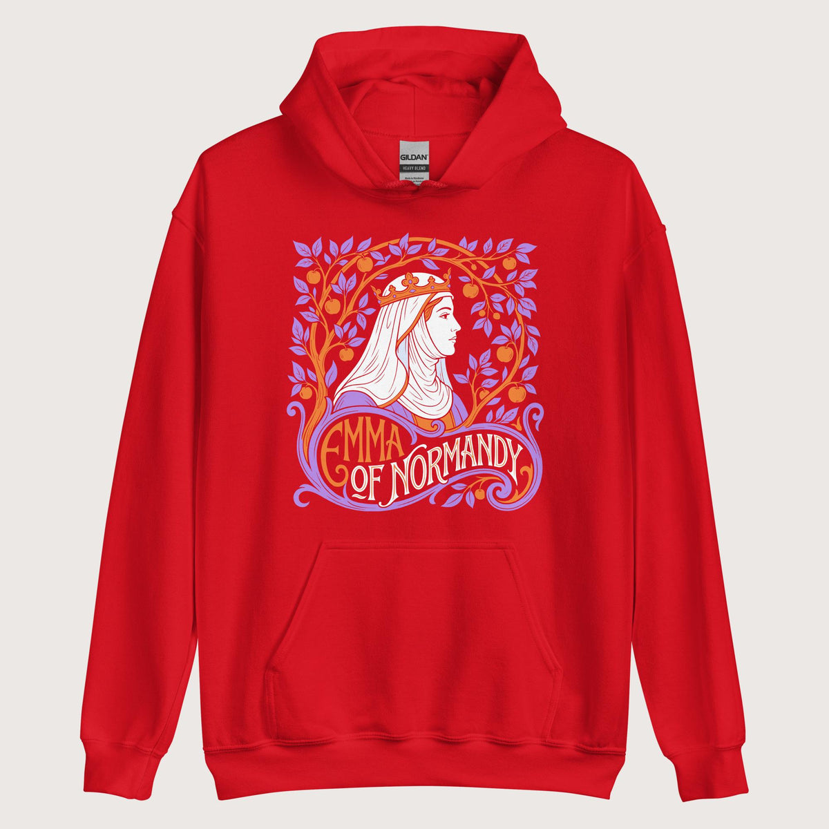 Red Emma Of Normandy Hoodie - history buff gift by HistoHead