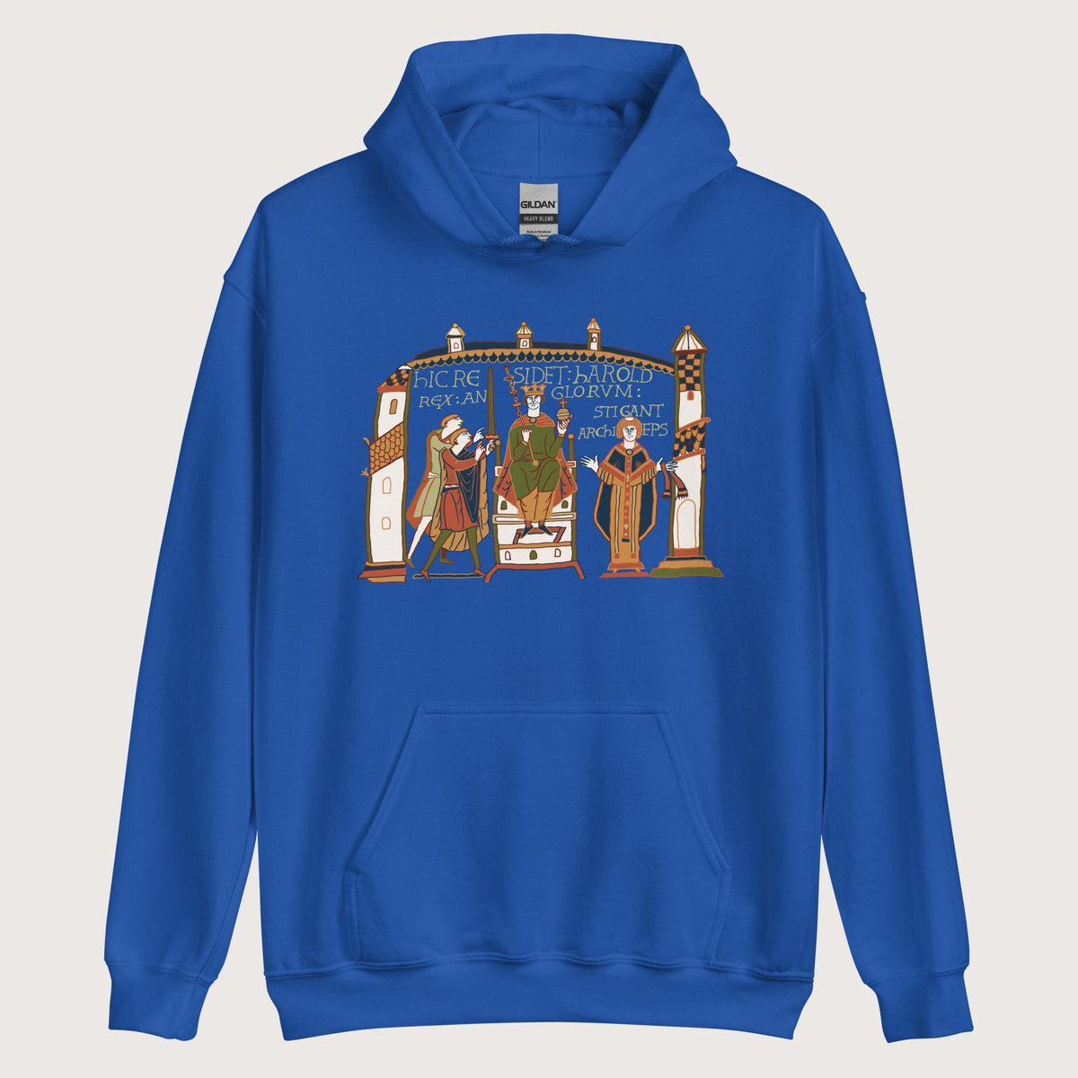 Royal Here Sits Throned Harold King of the English Bayeux Tapestry Hoodie - history buff gift by HistoHead