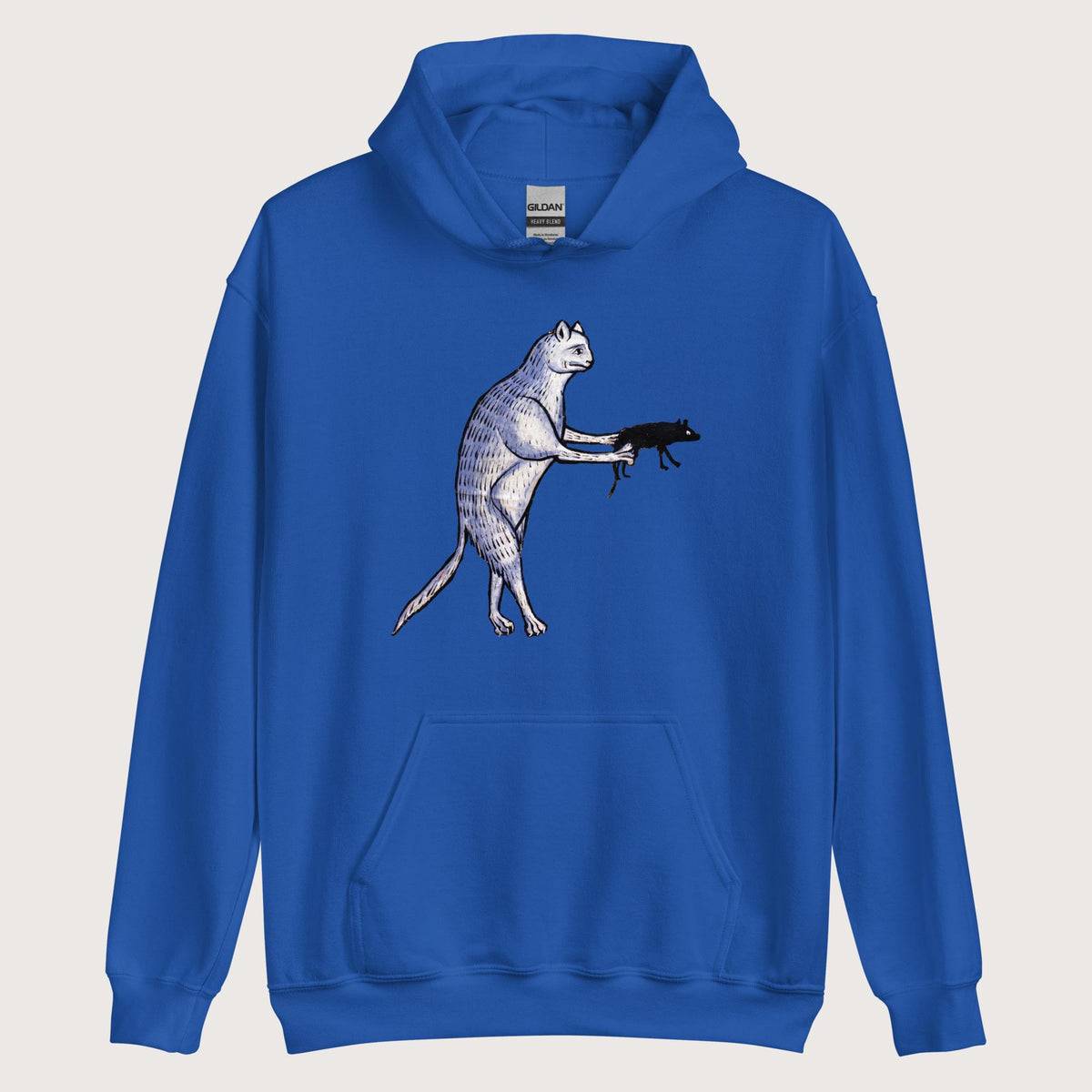 Royal Weird Medieval Cat's Mouse-Gun Hoodie - history buff gift by HistoHead