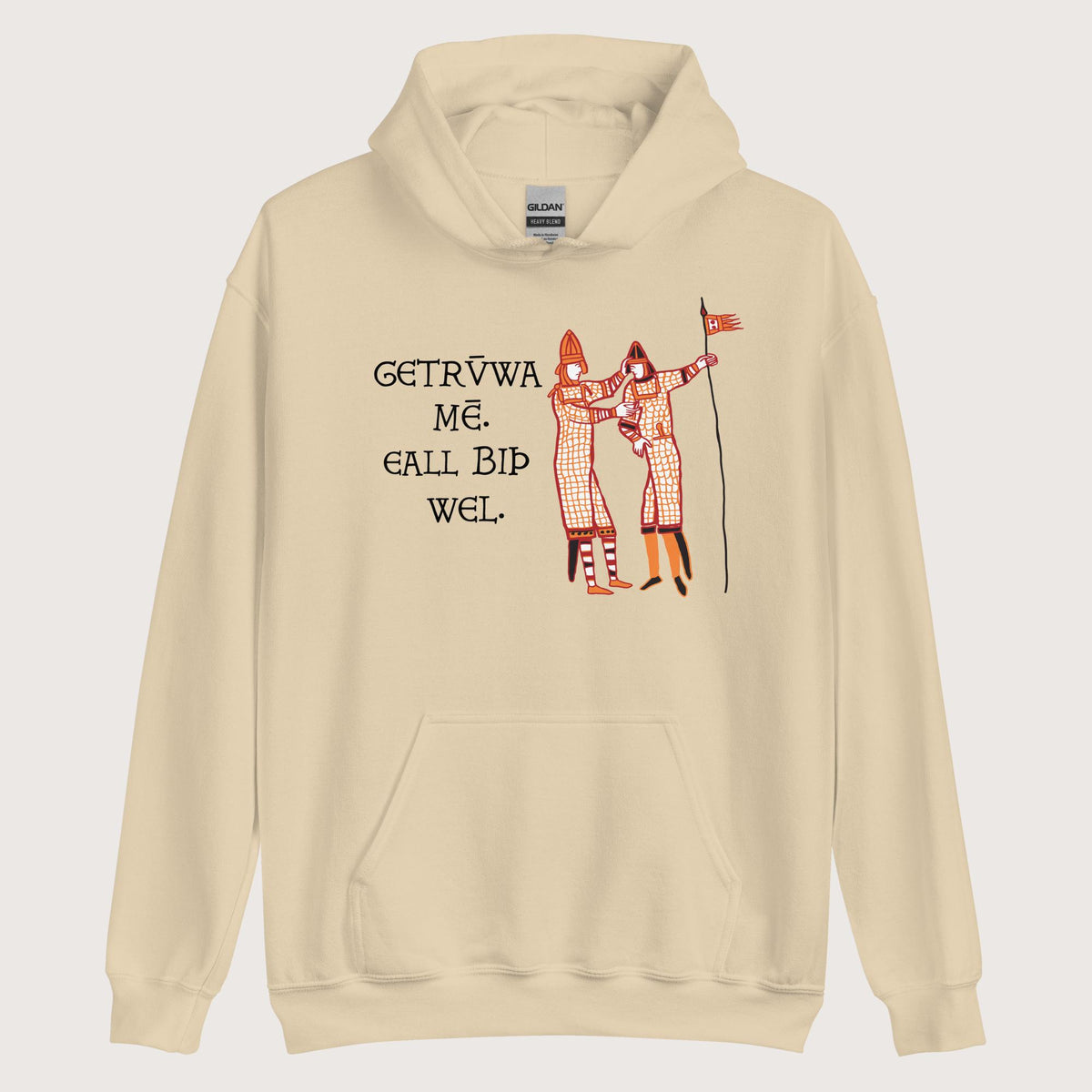 Sand Bayeux Tapestry Trust Me Everything Will Be Fine Old English Hoodie - history buff gift by HistoHead