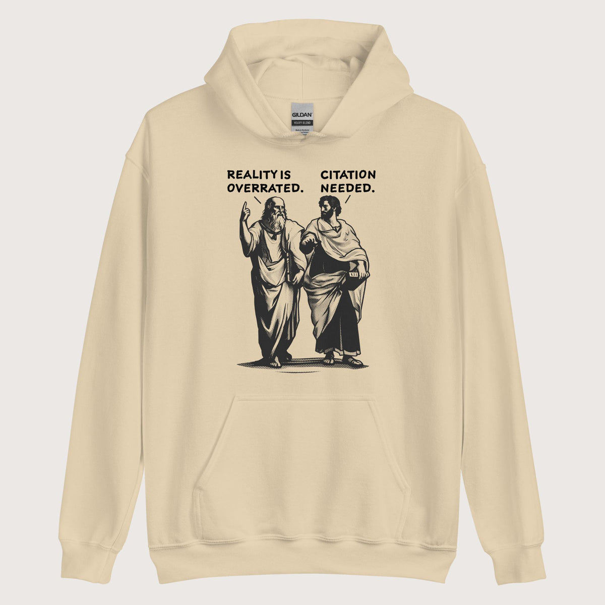 Sand Plato & Aristotle Debate Hoodie - history buff gift by HistoHead
