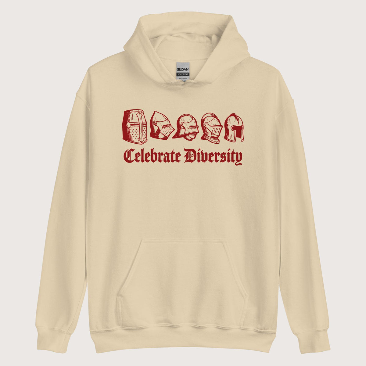 Sand Celebrate Diversity Medieval Helmets Edition Hoodie - history buff gift by HistoHead
